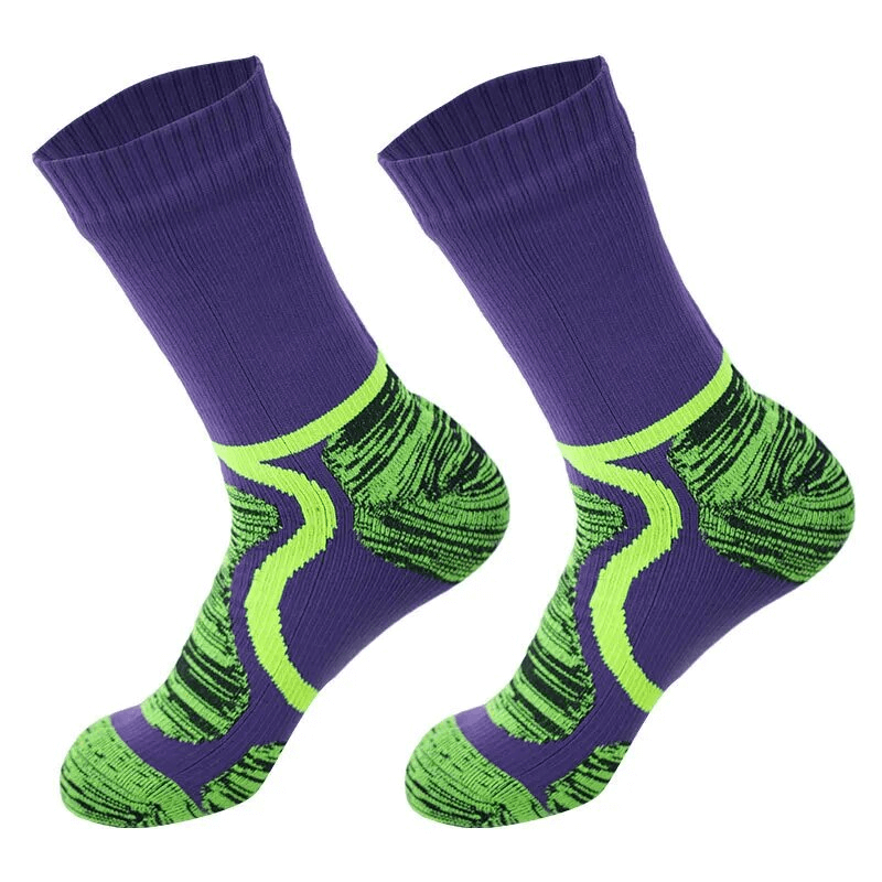 Colorful waterproof high socks for hiking and camping, designed for men's and women's comfort with knee-high coverage - SF1628
